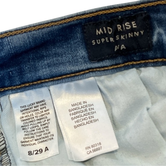 Lucky Brand Los Angeles Mid-Rise Ava Skinny Jeans, frayed hem, Blue, 8/29 A - Picture 8 of 8